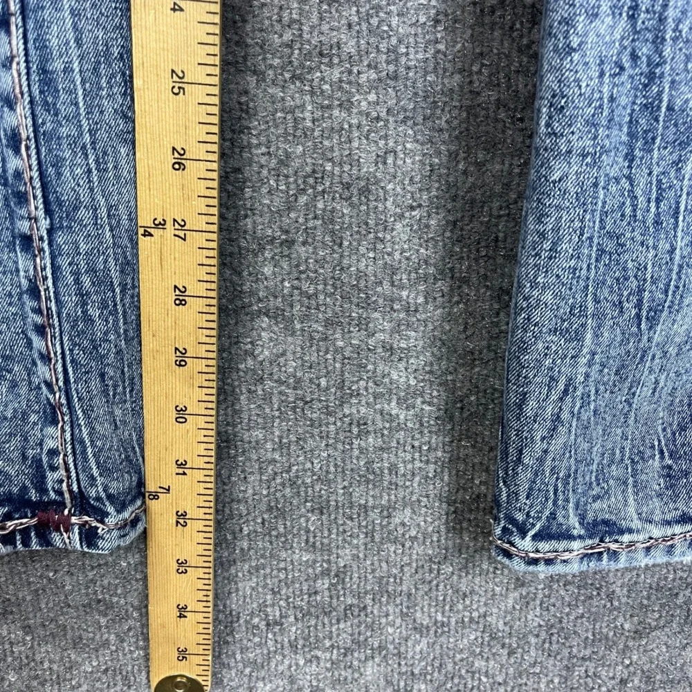 True Religion Ricky Relaxed Straight Jeans Mens 36 Blue Excellent Acid Wash